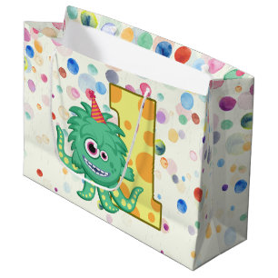Grand Sac Cadeau ęr Partie de monstre d'anniversaire