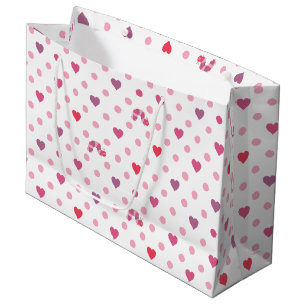 Grand Sac Cadeau Eric Carle   Valentine Heart Polka Dot Motif