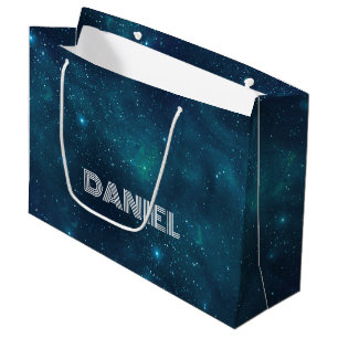 Grand Sac Cadeau Espace Profond Personnalisé