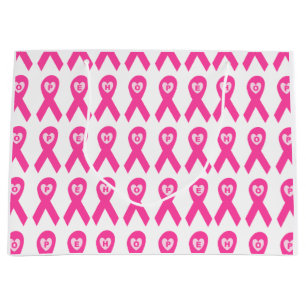 Grand Sac Cadeau ESPOIR de ruban de rose de conscience de cancer du