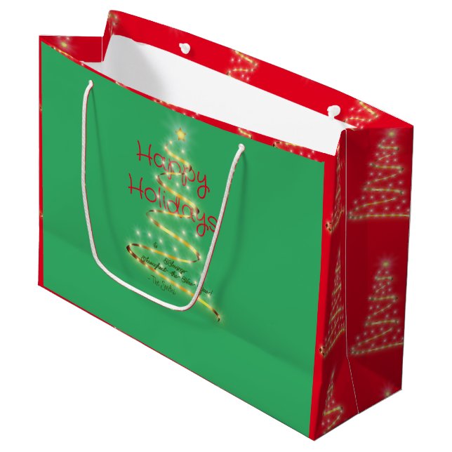 Grand Sac Cadeau Étaler l'esprit Holliday (Devant Angle)