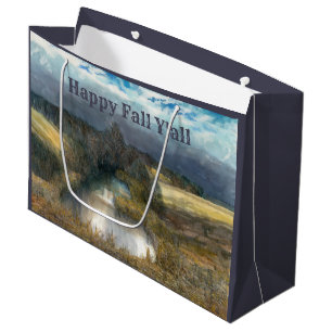 Grand Sac Cadeau Etanche d'automne peinture aquarelle