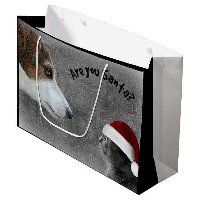 Grand Sac Cadeau Êtes-vous Père Noël ? (Devant Angle)