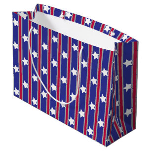 Grand Sac Cadeau Étoiles et rayures patriotiques amusantes et fanta