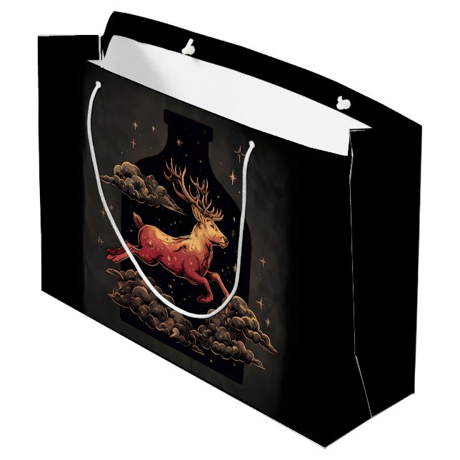 Grand Sac Cadeau Évasion céleste - Cerf (Dos Angle)