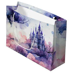 Grand Sac Cadeau Fairytale in Fairyland Dark Blue violet et rose
