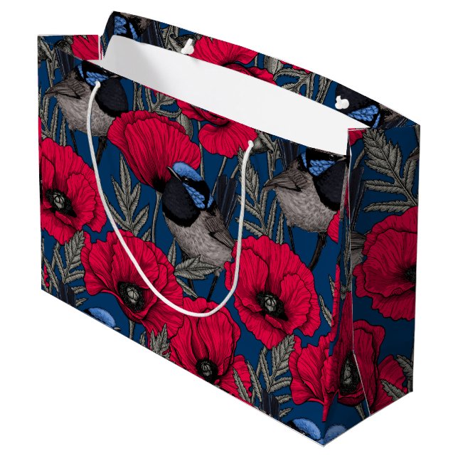 Grand Sac Cadeau Fée et pavots (Dos Angle)