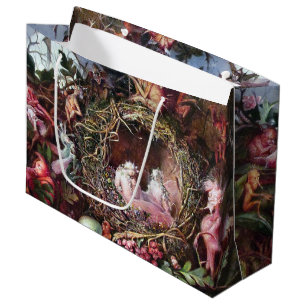 Grand Sac Cadeau Fées dans un nid d'oiseaux, John Anster Fitzgerald