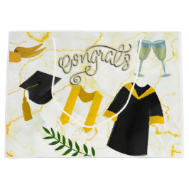 Grand Sac Cadeau Félicitations à l'obtention du diplôme casquette a