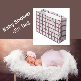 Grand Sac Cadeau Félicitations Bébé Fille Motif rose