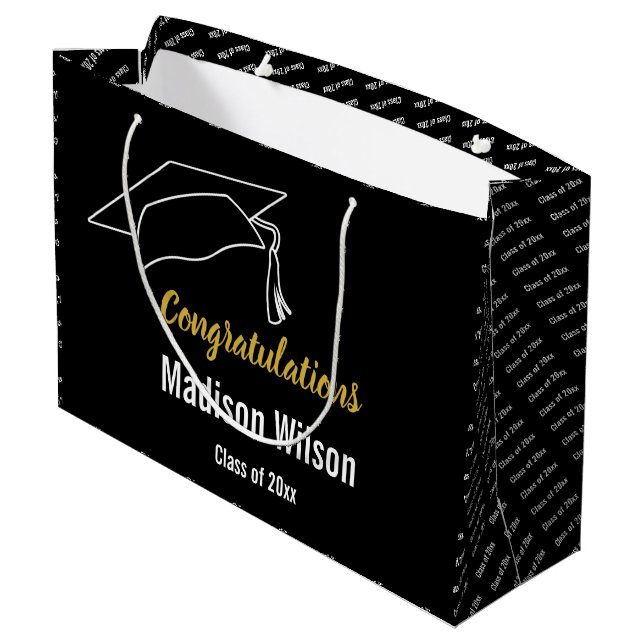 Grand Sac Cadeau Félicitations Classe de Modèle 2024 (Dos Angle)