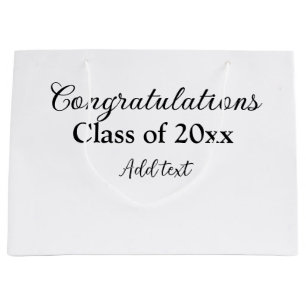 Grand Sac Cadeau Félicitations de graduation simples clas d'ajout m