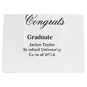 Grand Sac Cadeau Félicitations diplôme nom université nom promotion