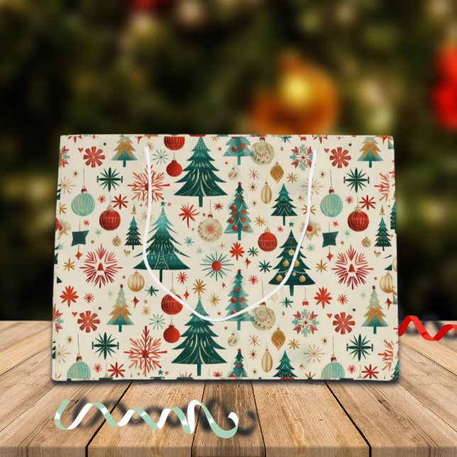 Grand Sac Cadeau Festif Vacances d'hiver Motif (Créateur téléchargé)