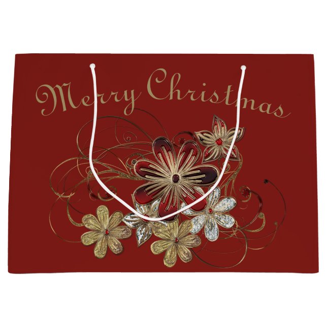 Grand Sac Cadeau Festive Holiday Laurel (Devant)