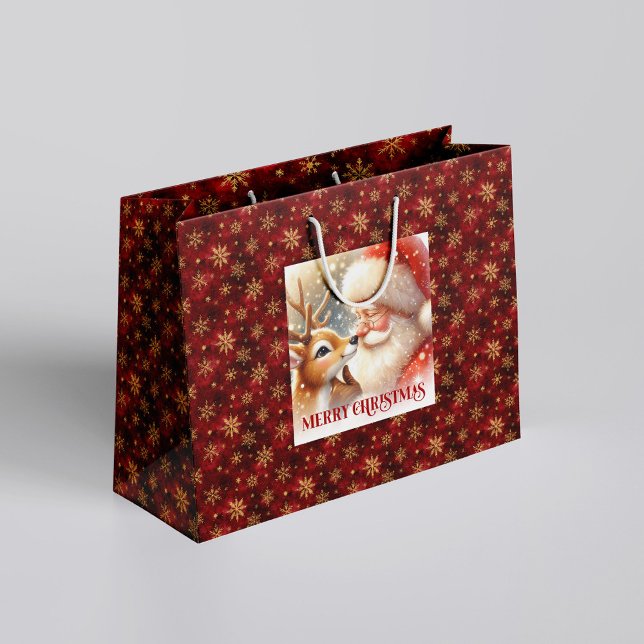 Grand Sac Cadeau Festive Rudolph and Santa Kids Christmas Gift Bag  (Festive Rudolph and Santa Kids Christmas Gift Bag Fun

)