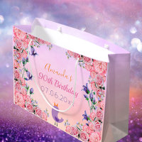 Fête 90e anniversaire rose pourpre florals nom