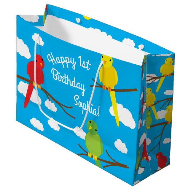 Grand Sac Cadeau Fête d'anniversaire (Devant Angle)