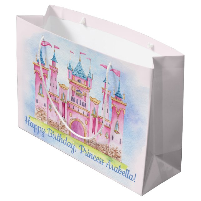 Grand Sac Cadeau Fête d'anniversaire de la princesse (Dos Angle)