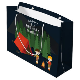 Grand Sac Cadeau Fête d'anniversaire du camping