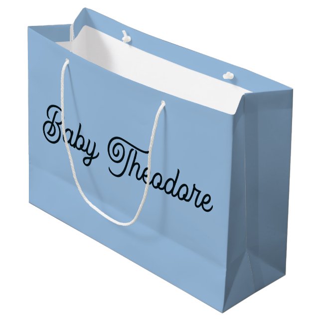 Grand Sac Cadeau Fête de Baby shower personnalisée Favoriser Garçon (Devant Angle)