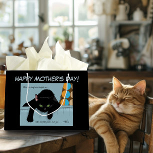 Grand Sac Cadeau Fête des mères de chats noirs