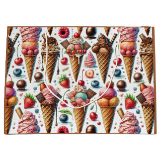 Grand Sac Cadeau Fête du Parlateur de crème glacée