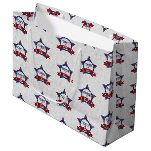 Grand Sac Cadeau Fête du Quatre Juillet Pailletée