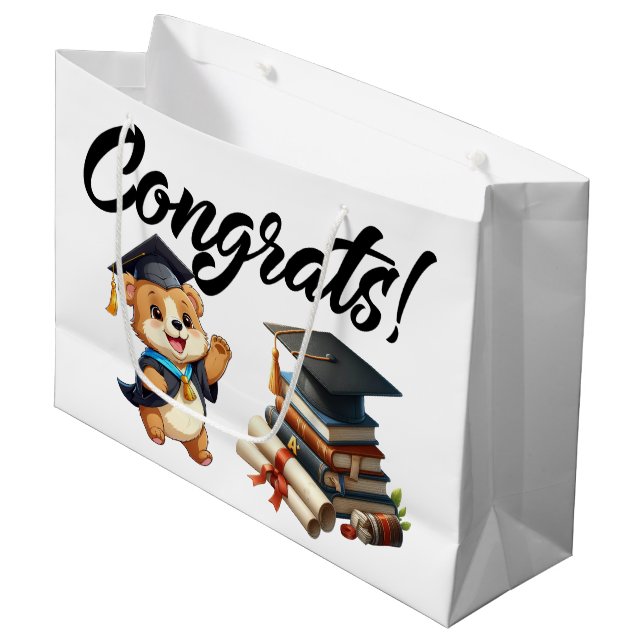 Grand Sac Cadeau Fêtes de fin d'études (Devant Angle)