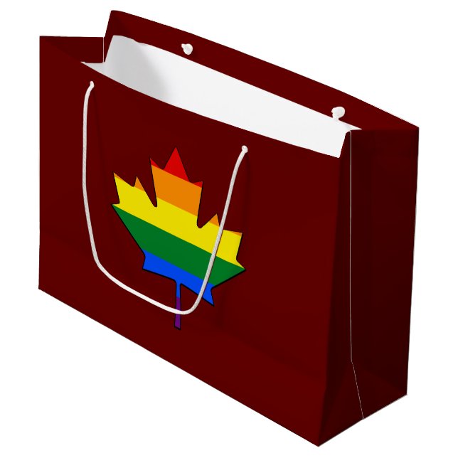 Grand Sac Cadeau Feuille d'érable (Devant Angle)