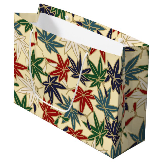 Grand Sac Cadeau Feuille d'érable japonaise (Devant Angle)