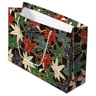 Grand Sac Cadeau Feuille d'érable japonaise