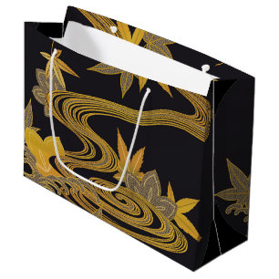 Grand Sac Cadeau Feuille d'érable japonaise et eau courante