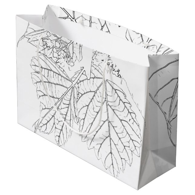 Grand Sac Cadeau Feuilles de Basswood (Dos Angle)