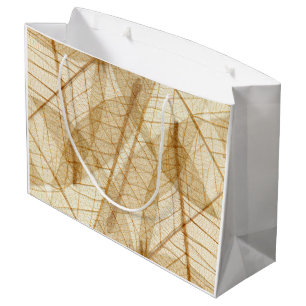 Grand Sac Cadeau Feuilles rustiques en dentelle