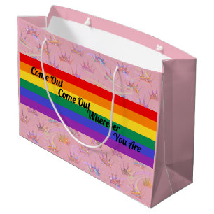 Grand Sac Cadeau Fierté LGBT Arc-en-ciel drapeau Glam Chic Parties