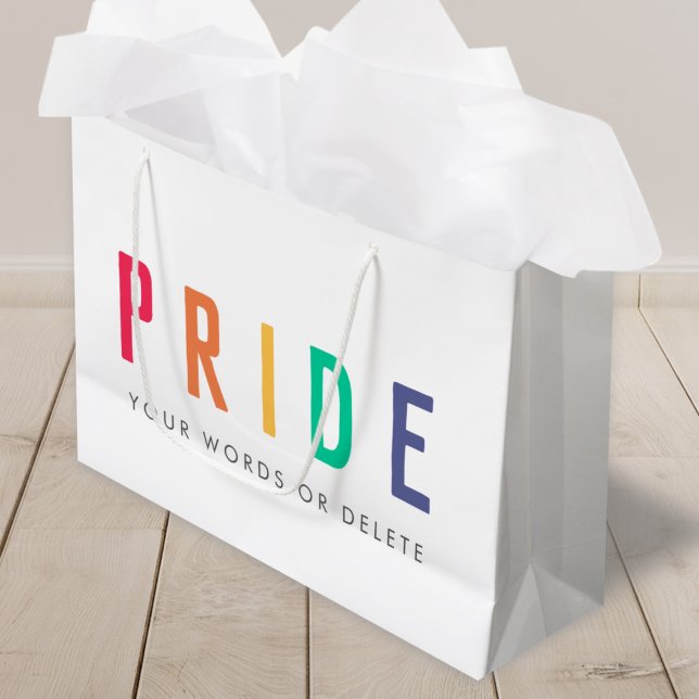 Grand Sac Cadeau fierté | LGBTQ Gay Rainbow moderne (Créateur téléchargé)