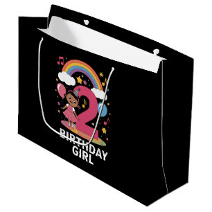 Grand Sac Cadeau Fille de deux ans anniversaire Fille mignonne 2ème