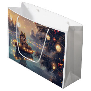 Grand Sac Cadeau Finlandais Lapphund Noël Festive Voyage