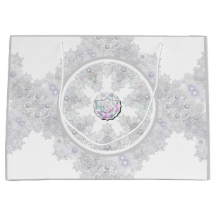 Grand Sac Cadeau Flacon de neige bleu glace