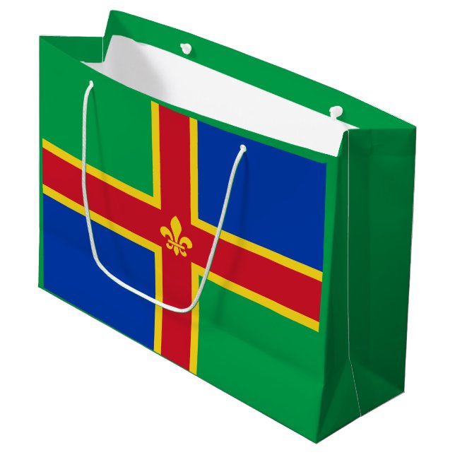 Grand Sac Cadeau Flag of Lincolnshire Large Gift Bag (Devant Angle)
