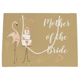 Grand Sac Cadeau Flamant rose Mariage Mère de la mariée
