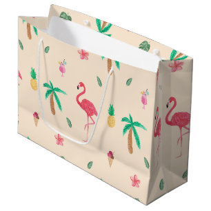 Grand Sac Cadeau Flamants roses pendant l'été