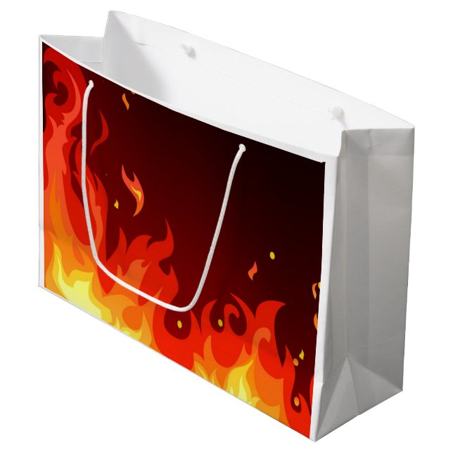 Grand Sac Cadeau Flammes (Devant Angle)