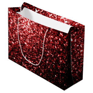 Grand Sac Cadeau Flamour rouge foncé Parties scintillant scintille 