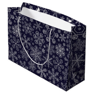 Grand Sac Cadeau Flèches blanches sur bleu