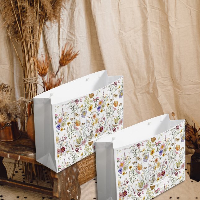 Grand Sac Cadeau Fleur de boho sauvage (Créateur téléchargé)