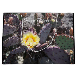 Grand Sac Cadeau Fleur de cactus jaune au printemps
