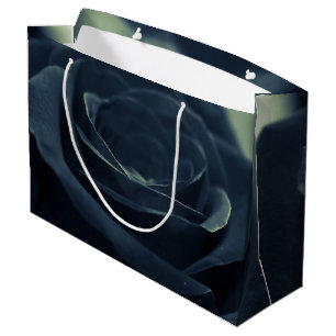 Grand Sac Cadeau Fleur noire Rose Vibe gothique foncé