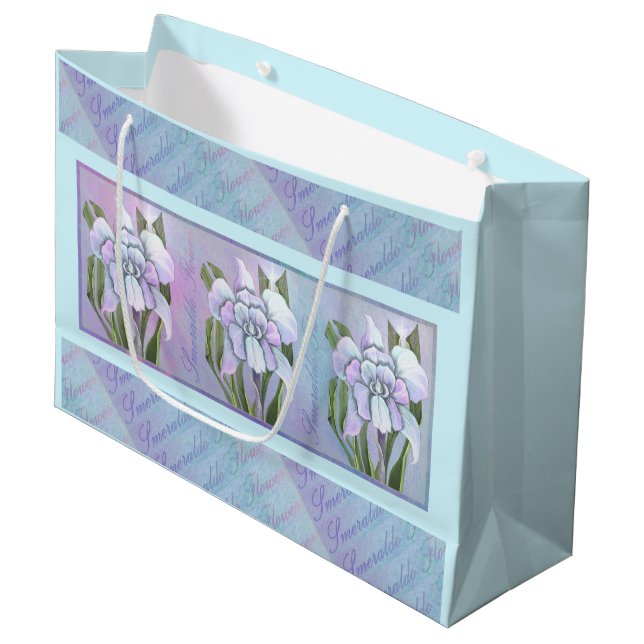 Grand Sac Cadeau fleur smeraldo (Devant Angle)